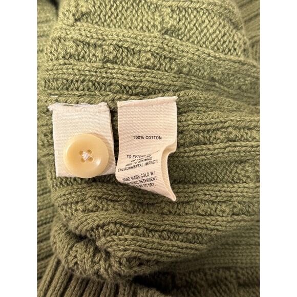 Alex Mill Cardigan Small Womens Green Chunky Cable Knit Sweater - Picture 8 of 8